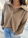 Mocha Wide Collar Top