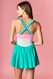 Colorblock Frill Strap Active Dress