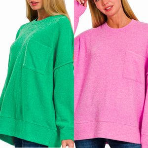 Brushed Dolman Sleeve Sweater