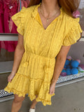 Marcie Short Sleeve Mustard Dress