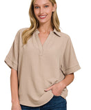 Ash Mocha Collard Top