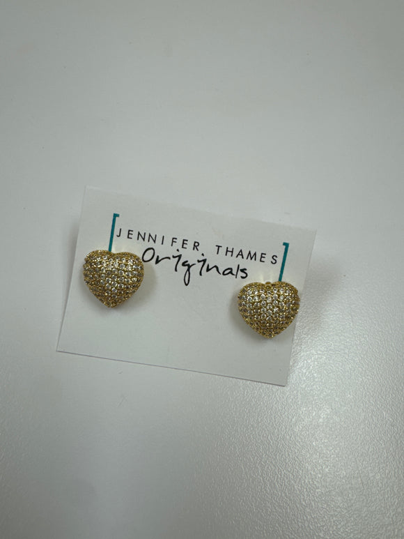 JT Heart Pave Studs