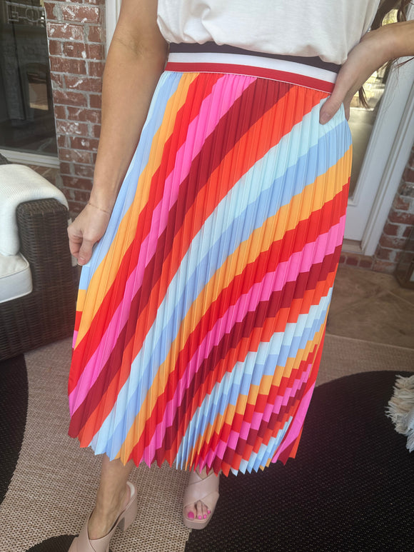 Color Block Maxi Skirt