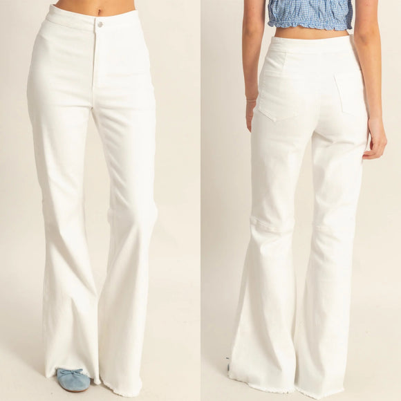 White Denim Flares