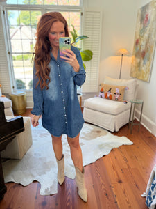 The Katie Button Up Denim Dress