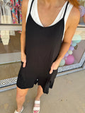 Black Jersey Knit Romper