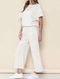 Ivory Textured Pant Set