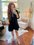 Black Camille Textured Dress