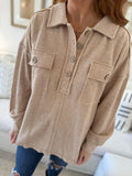 Taupe Collared Henley