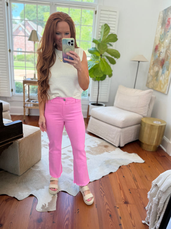 Sadie Soft Bubble Gum Pink Stretchy Pants