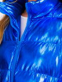 Metallic Blue Macey Puffer Vest