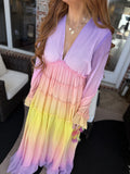 Pastel Colorblock Maxi Dress