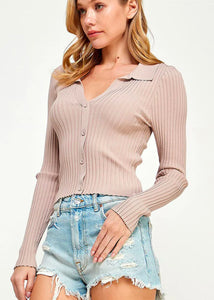 Taupe Ribbed Top