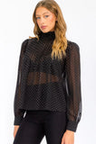 Black Shimmer Sheer Top