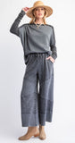 Easel Lizzie Black Acid Wash Pants