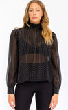 Black Shimmer Sheer Top