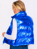 Metallic Blue Macey Puffer Vest