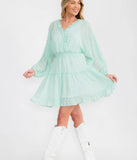 Long Sleeve Smock Neck Winnie Dress