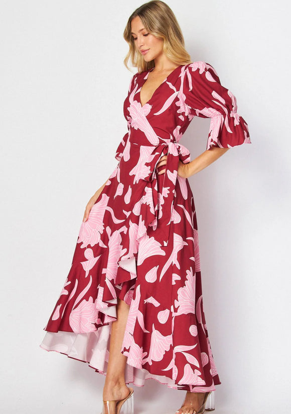 Roxy Floral Wrap Maxi Dress