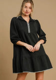 Black Camille Textured Dress