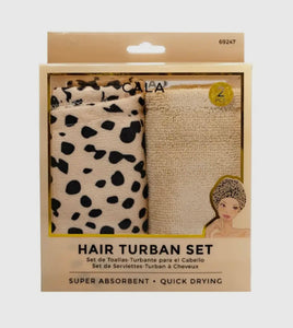 Leopard Hair Turban Set