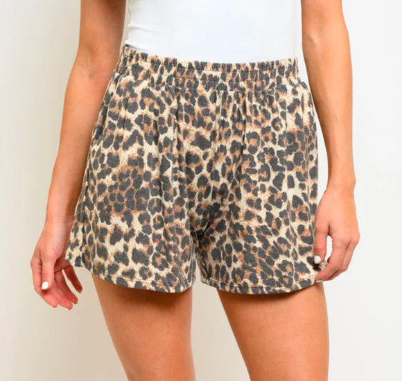 Soft Brush Leopard Shorts