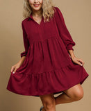 Wine Klaire Dress