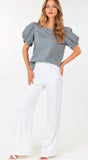 Grey Puff Sleeve Top