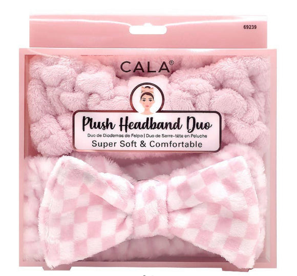 Pink Plush Headband Duo