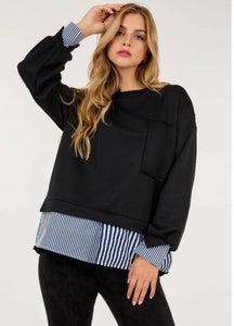 The Krissy Black Colorblock Top