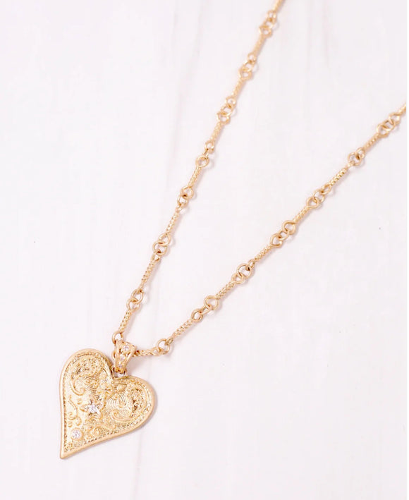 Kelly Heart Necklace GOLD Caroline Hill