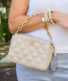 Jace Quilted Nude Crossbody