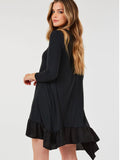 Black High Low Ruffle Dress