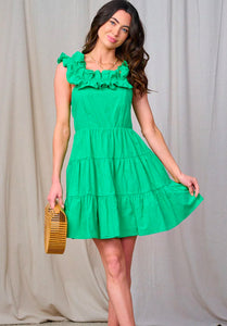 Kelly Green Ruffle Dress