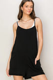 Black Jersey Knit Romper