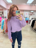 LAVENDER LONG SLEEVE KNIT PULLOVER SWEATER