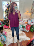 Plum Vneck Blouse