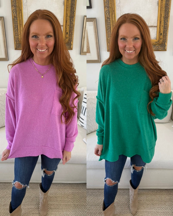 Brushed Dolman Sleeve Sweater