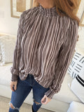 Brown Striped Blouse