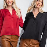 V-Neck Satin Top