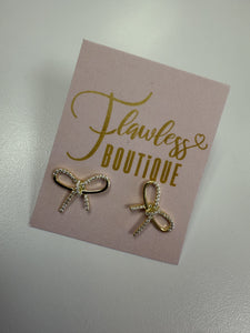 CH Pave Bow Earrings