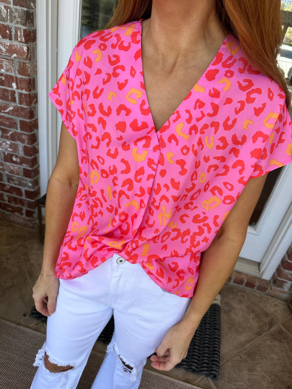 Pink Lemonade Leopard Top