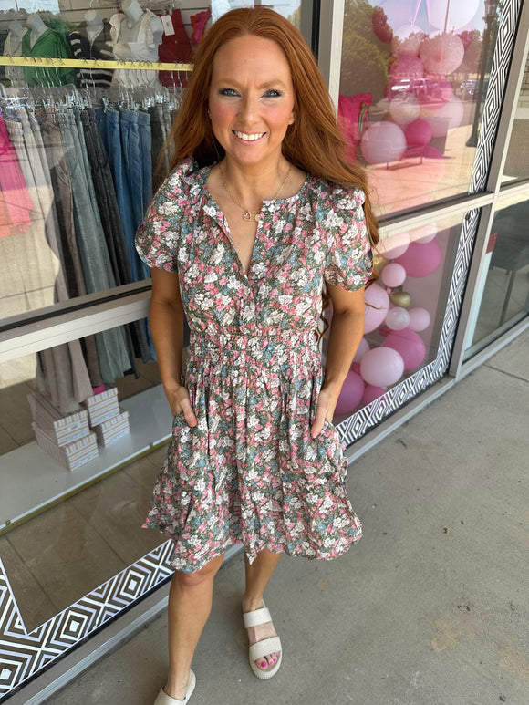 Ella Floral Smocked Dress