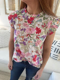 Ivory Floral Ruffle Top