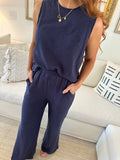 The Renee Navy Pant Set