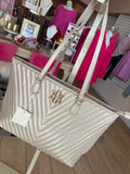CH Tabitha Quilted Tote-METALLIC SAND
