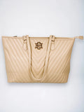 CH Tabitha Quilted Tote-TAUPE