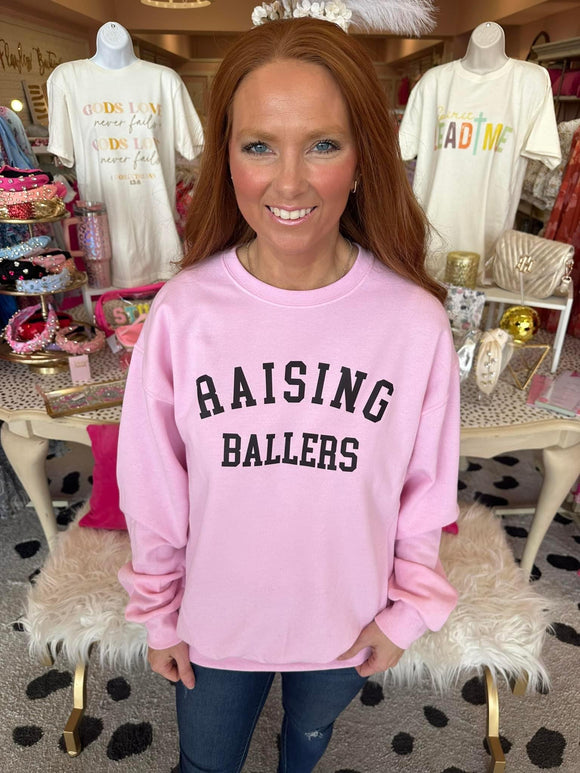 Raising Ballers Pink Sweatshirt