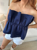 Game Day Ruffle Strapless Top