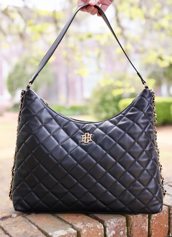 Maeve Quilted Tote-Black